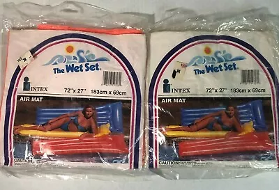 2x NEW Vintage Inflatable Air Mat Orange & Yellow The Wet Set 72  X 27 Raft  • $15.75