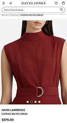 David Lawrence Catrine Belted Dress In Cherry Size 12 BNWT • $200