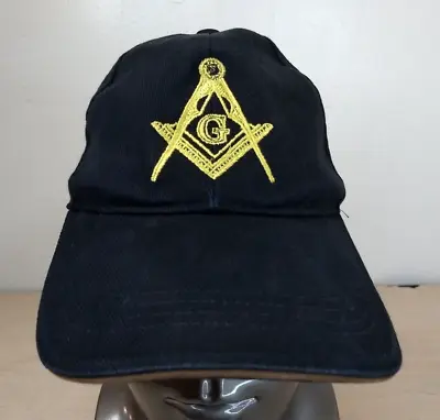 Freemason/masonic G Adjustable Strapback Baseball Hat/cap Black/gold Outdoor • $11.98