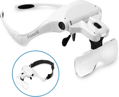 £27.87 • Buy Fancii LED Illuminated Hands Free Head Magnifier Visor - 1X To 3.5X Zoom With 5