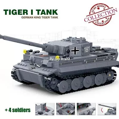 German King Tiger 1 Tank F2 Army With Soldiers Dolls Military Building Blocks • $131.03