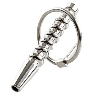 Ribbed Shorty Penis Plug & G Ring 316L Surgical Steel Male Hollow Urethral Plug • $42.99