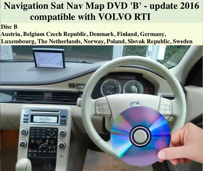 Navigation Sat Nav Map DVD 'B' - Update 2016 FOR VOLVO RTI S40 S60 S80 V50 • $24.85