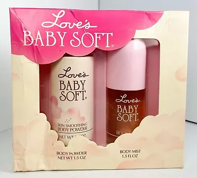 LOVE'S BABY SOFT By MEM Body Mist & Powder Set **VINTAGE ORIGINAL RARE** • $34.99