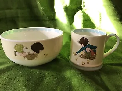 Child’s Breakfast Set Child’s Bowl And Cup  Rabbit Chicks Design Belle & Boo • £8