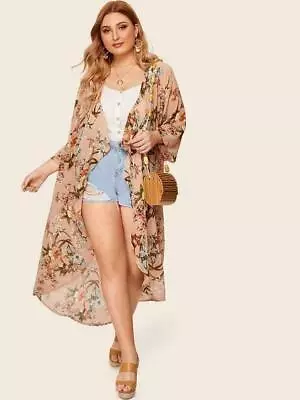 New.Beautiful Plus Size Floral Print Cardigan Jacket Duster Kimino..3XL/SZ22 • $48