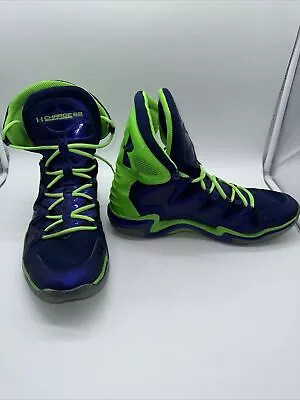 Under Armour High Micro G Charge BB Men's Size 14 US Blue Lime Green  Athletic • $70