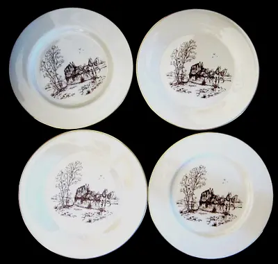 4 Vintage LENOX SPECIAL DINNER PLATES WITH A STAGECOACH PICTURES MADE IN USA • $19.50