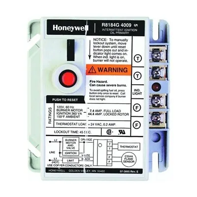 Honeywell Home-Resideo Protectorelay Oil Burner Control - 45 Second Lock Out ... • $145