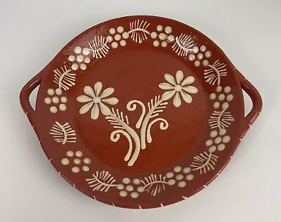 Cevalfer Portugal Handmade Bowl Platter Terra Cotta With Flower Design • $29.95