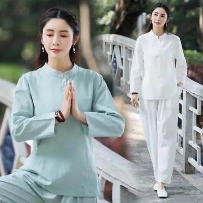 Women Chinese Martial Arts Wushu Tai Chi Yoga Set Kung Fu Suit Uniform Pant&Top • $28.40