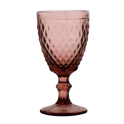 Glass Wine Goblet Wedding Table Event Venue Decor Diamond Embossed Pattern • £9.99
