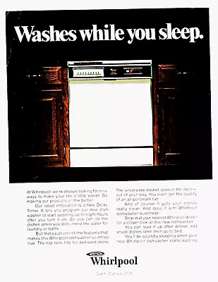 Vintage Whirlpool Dish Washing Machine 1979 Print Ad Delay Timer • $13.97