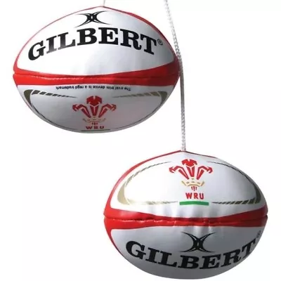 Gilbert Rugby Ball Wales Dangle Set - WRU - White / Red - Packs Of 2 • £13.99