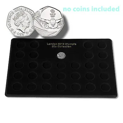 SCHULZ Collection Black COIN TRAY 50p Shape - 30 Compartments / 50p OLYMPIC 2012 • £10.45