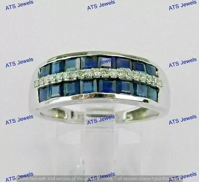 2.00 CT LAb-Created Sapphire Wedding Band Ring Real 925 Sterling Silver Size 8.5 • $71.37