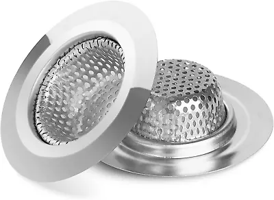 2PCS Bathtub Drain Strainer 2.79 Inch Shower Hair Drain Catcher Stainless Steel • $7.66