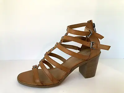 Mossimo Supply Co Chunky Heel Shoes Womens US 9 Tan Gladiator Brown Sandal Strap • $9.71