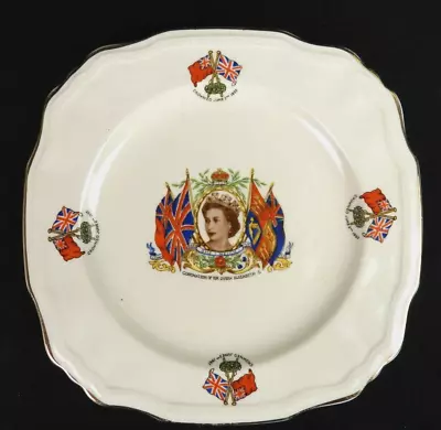 Queen Elizabeth II Commerative 1953 Coronation Plate Alfred Meakin 6-1/8  W • $15.99