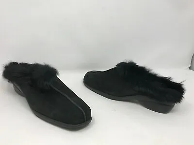 NEW Maxine Of Canada Genuine Rabbit Fur Waterproof Leather Clogs Shoes SZ 11 • $31.50
