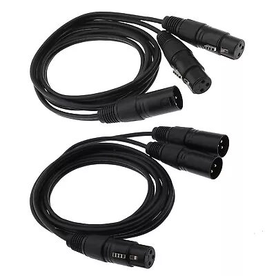 1.5m XLR Plug Y-Splitter Cable Male To Famale XLR Audio Microphone Audio Cable • £9.37