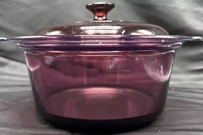 Corning Vision Ware 3.5L Cranberry Glass Stock Pot With Lid Dutch Oven Pan • $49.99