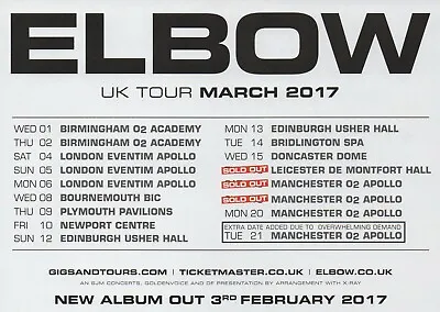 £2.99 • Buy Elbow - UK Tour Dates 2017 - Half Size Magazine Advert