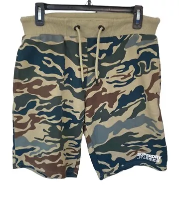 Superdry Japan Camo Sweat Shorts Size Small Drawstring • $20