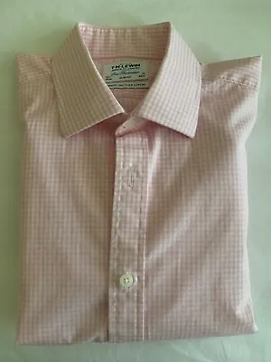 £30 • Buy Men's TM Lewin Slim Fit Shirt, Pink Check, Double Cuff, Classic Collar