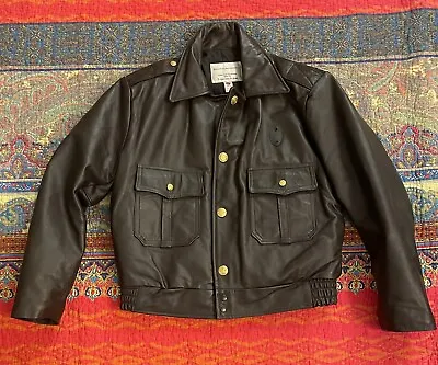 New Vintage Dead Stock Leather Jacket Chicago Police 44 Motorcycle Made In USA • $325