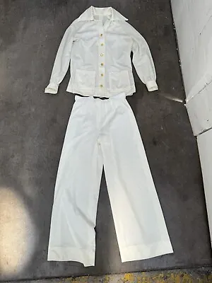 Vintage 70s Blouse Flare Pant Set Medium • $50