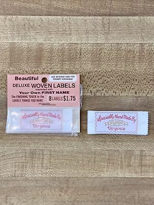 $6.99 • Buy Vintage Woven Labels Personalized  Specially Hand Made By Virginia 