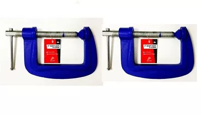 G Clamps Tool 100mm 4  Heavy Duty  Steel Set Of 2 • £12.49