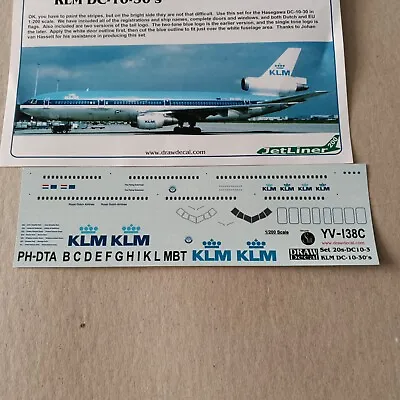 Draw Decals 1/200 KLM DC-10 Hasegawa • $7.49