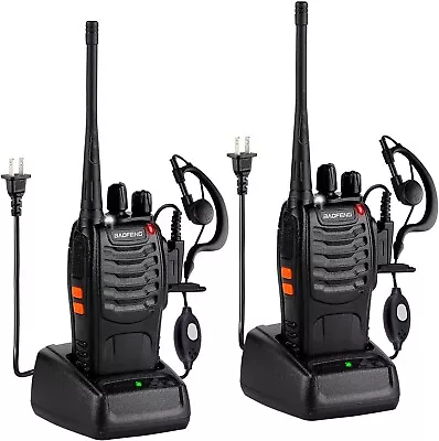 Long Range Walkie Talkie 2 Set 50 Mile Two Way Radio Charge Headset Waterproof • $27.99