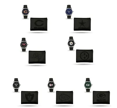 Black Watch And Wallet Set - Men's Gift Set - Pick Your Team - NFL FOOTBALL • $44