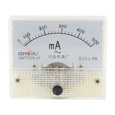 1Pcs AC 0-500mA Analog Ammeter Panel Pointer Meter Gauge 85L1 • £4.62
