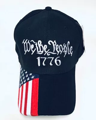 We The People Since 1776 BLUE PATRIOTIC USA Cotton Adj Embroidered Cap Hat • $12.88