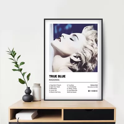 True Blue - Madonna Album Poster 20x30  24x36  Custom Music Canvas Poster • $7.59