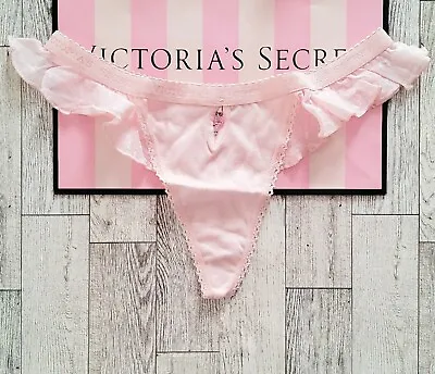 Victoria's Secret Pink Flutter HEART Vintage Logo Band M V-String Thong Panties • $64.99