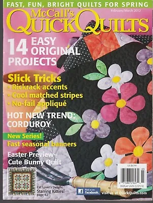 McCall’s Quick Quilt February March 2012 Corduroy/Winter Banner/Starring Kitties • $4.76