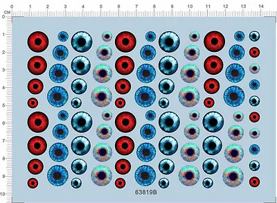 Colorful Eye Balls Eye Lenses Model Kit Water Decal • $5.83