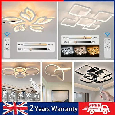 Modern LED Ceiling Light Square/Spiral Chandelier Lights Living Dining Room Lamp • £16.99