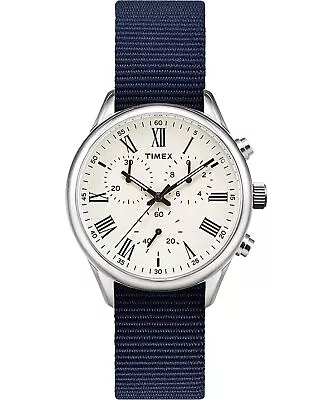 Timex TW2T43800 Weston Avenue Men's Analog Chronograph Watch Blue Fabric Strap • $74.95