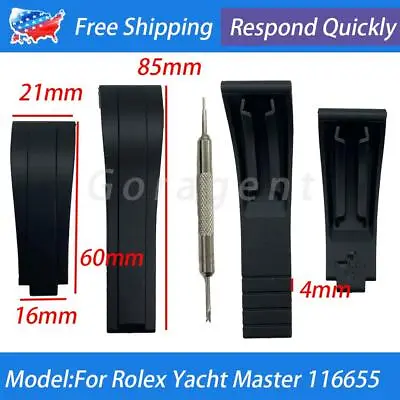 21mm Rubber Watch Strap Band For Rolex Daytona Yachtmaster Skydweller Oysterflex • $19.62