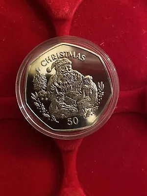 1999 Gibraltar Christmas 50p Diamond Finish Coin BB UNC • £57