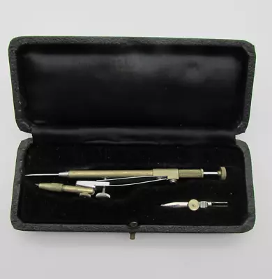 £19.95 • Buy Vintage German Drop Spring Bow Pen & Pencil Cased Drafting Compass Set