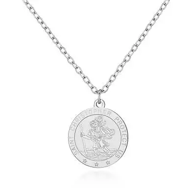 Men's Stainless Steel St Christopher Necklace • £8.99
