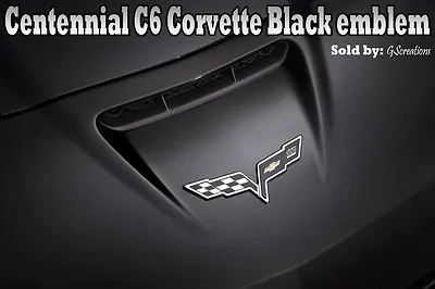 2012 Corvette OEM Centennial Black Flags Emblem FITS : C6 Grand Sport Z06 ZR1 • $219.99