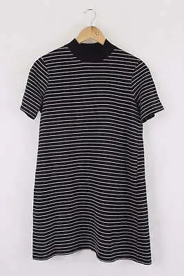 Zara Black And White Striped Shirt Dress M By Reluv Clothing • $9.25
